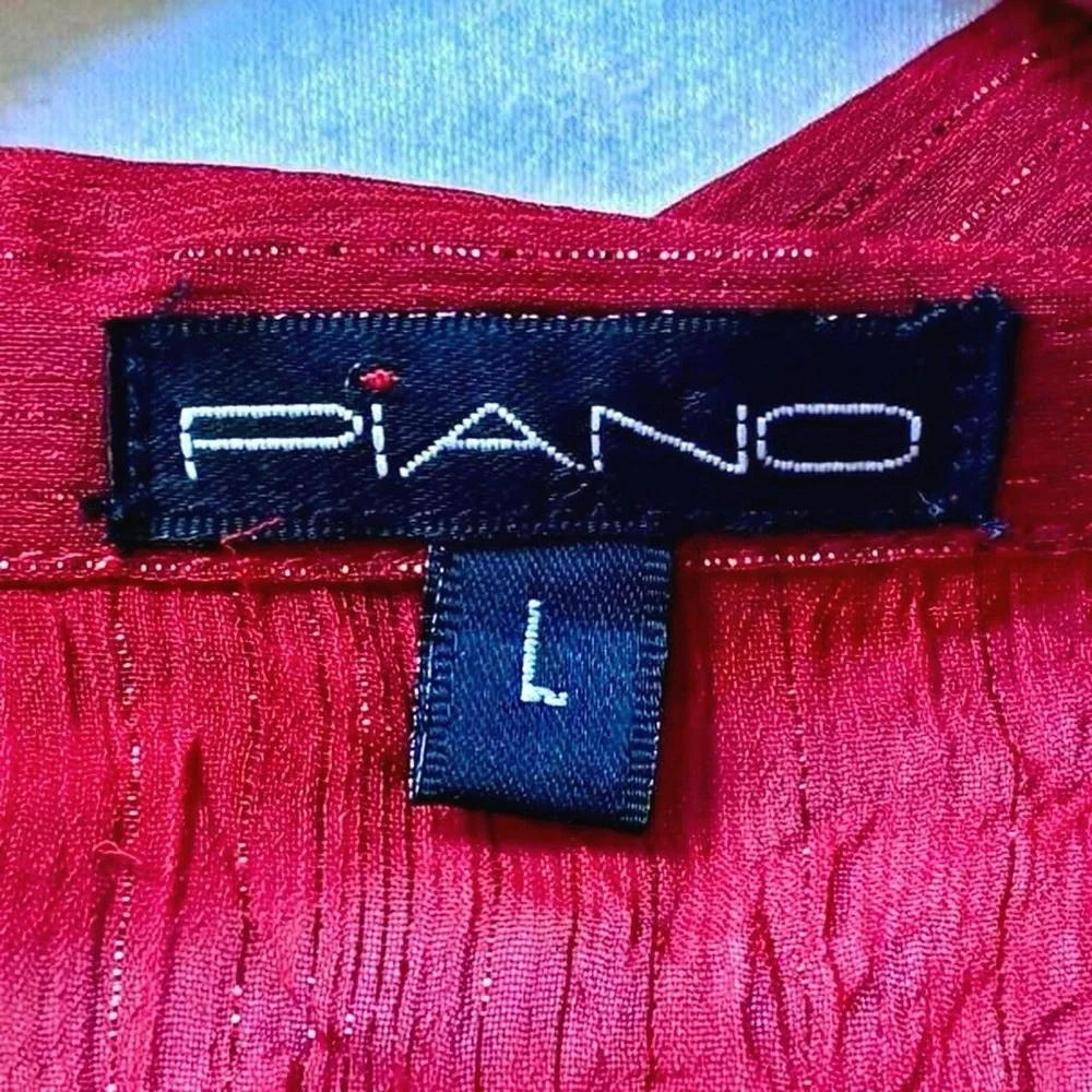 Red Ruffled Blouse - Picture 3 of 3